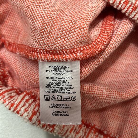 Loft Cropped Sweater Camisole Tank Top Size S Orange White Elastic Hem Beach - Picture 4 of 7